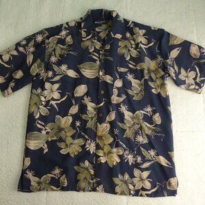 Brandini Pure Silk Hawiian Button Up Shirt Large